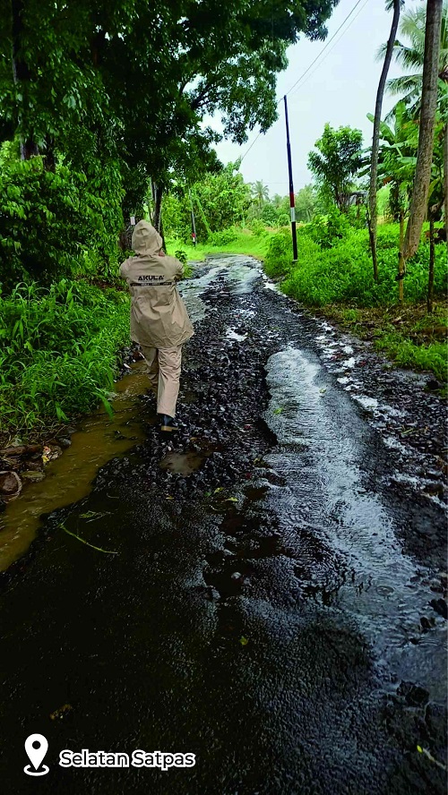 Selatan-Satpas-Kerusakan-Jalan-Dampak-Air-Hujan-Karena-Blm-ada-Drainase